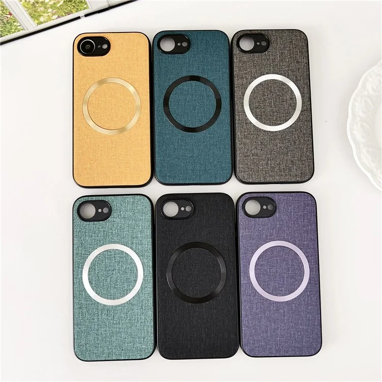 Cover per iPhone 16e Antiurto in TPU + Tessuto Compatibile con MagSafe - Arancione
