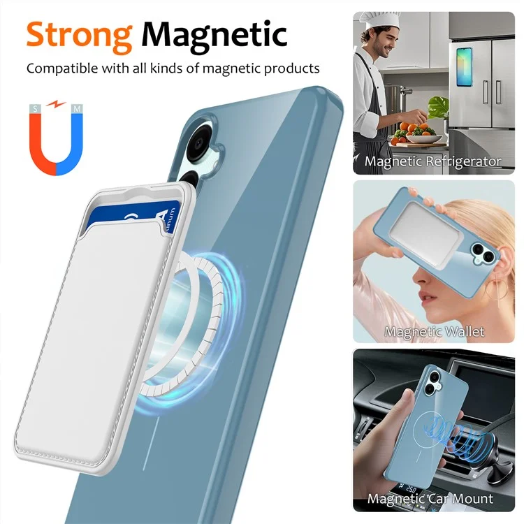 Per Samsung Galaxy A06 4G Custodia Magnetica Compatibile con MagSafe Custodia Posteriore in TPU con Cordino - Blu