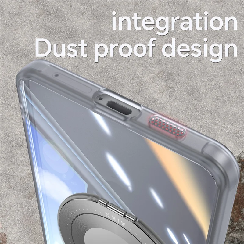 For Samsung Galaxy S25 Edge Magnetic Case PC + TPU Phone Cover with Rotating Metal Kickstand, Lens Protector - Matte White
