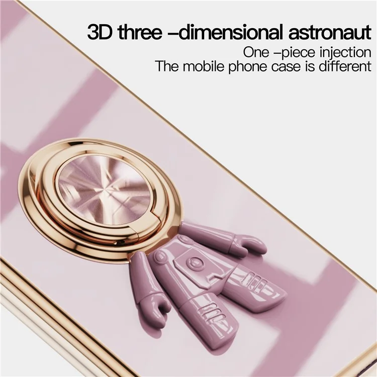 Capa para Google Pixel 8 com Suporte de Anel de Astronauta, Capa de Telefone TPU com Eletroplastia 6D - Verde Meia-Noite