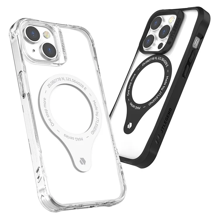 Tlegend DX Mag Militar Military Grade Telepo Para Iphone 14 Plus, TPU TPU + PC Protetive Back Cover Con el Marco de la Cámara Soporte de Carga Inalámbrica - Negro