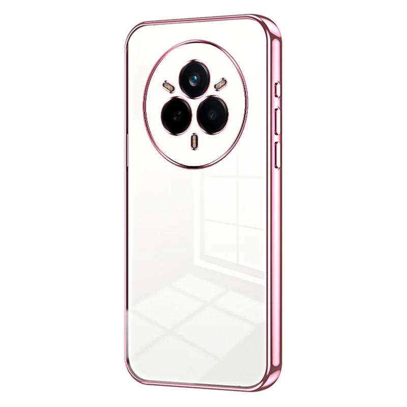 Voor Realme 14 Pro 5G hoesje Electrolytisch verzinkt frame zachte TPU telefoonhoes - Roze