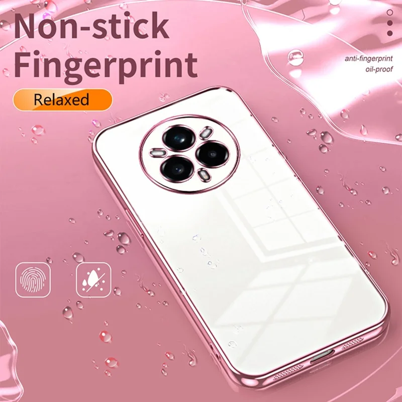 For Realme 14 Pro+ 5G Case Electroplating Frame Soft TPU Phone Cover - Pink