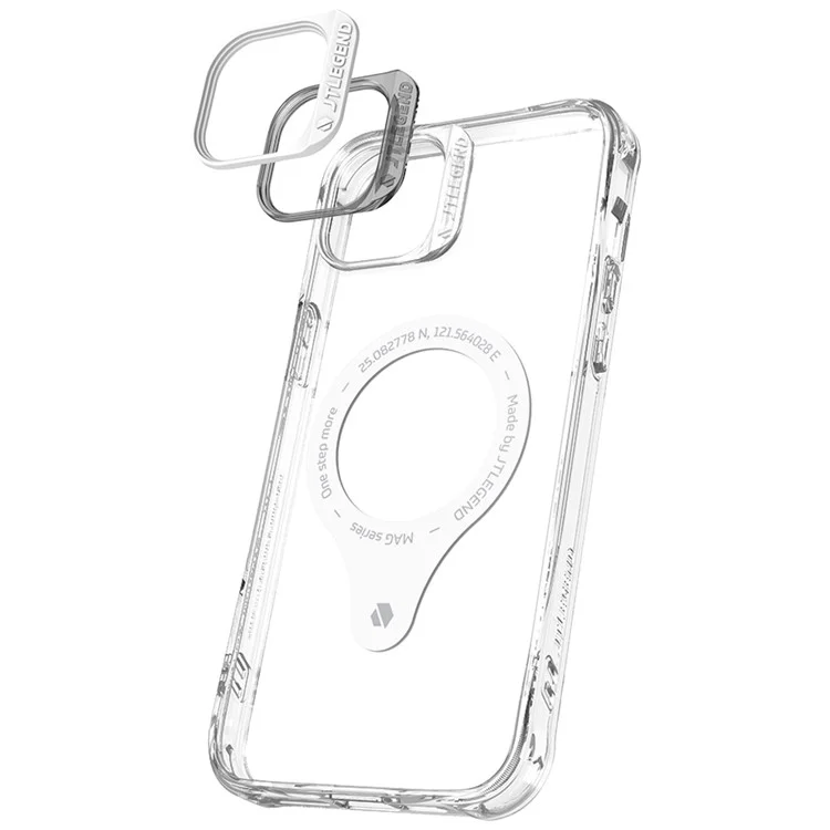 TLEGEND DX MAG Anti-scratch Téléphone Case Pour Iphone 14, TPU Military TPU + PC Couverture de Téléphone Anti-drop With Camera Trame Support Wireless Charging - Transparent