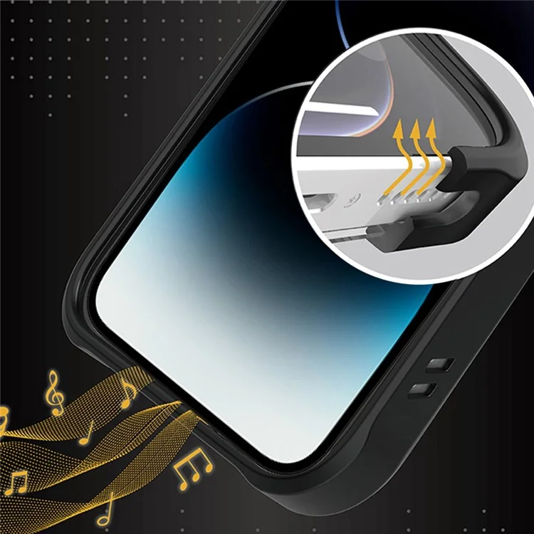 Tlegend DX Mag Magnetic Phone Case Pour Iphone 14 Pro Max, Couverture de Téléphone TPU + PC à la Dropo-drop. Avec Cadre de Caméra - le Noir
