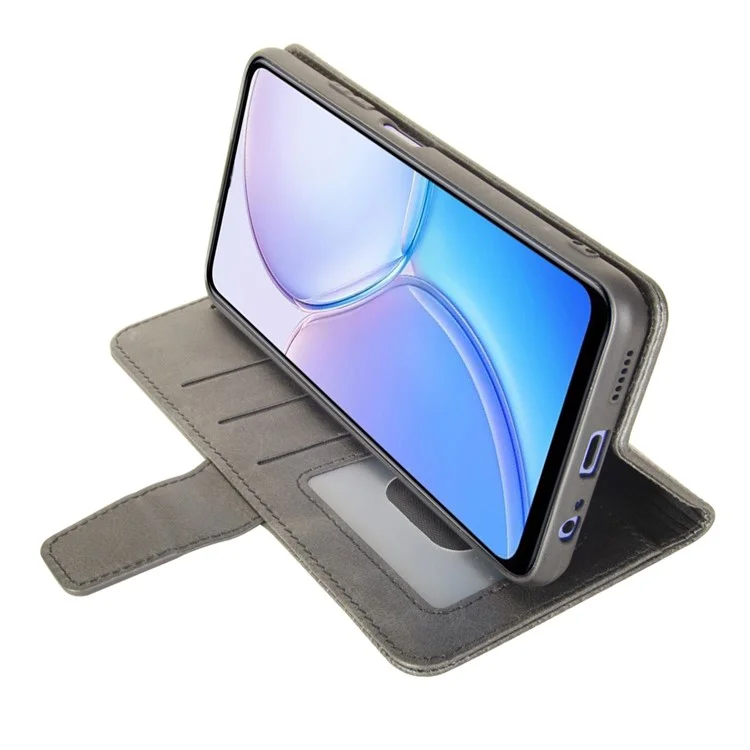 IDEWEI For Asus ROG Phone 9 5G Case Leather Wallet Phone Cover Stand Calf Texture - Grey