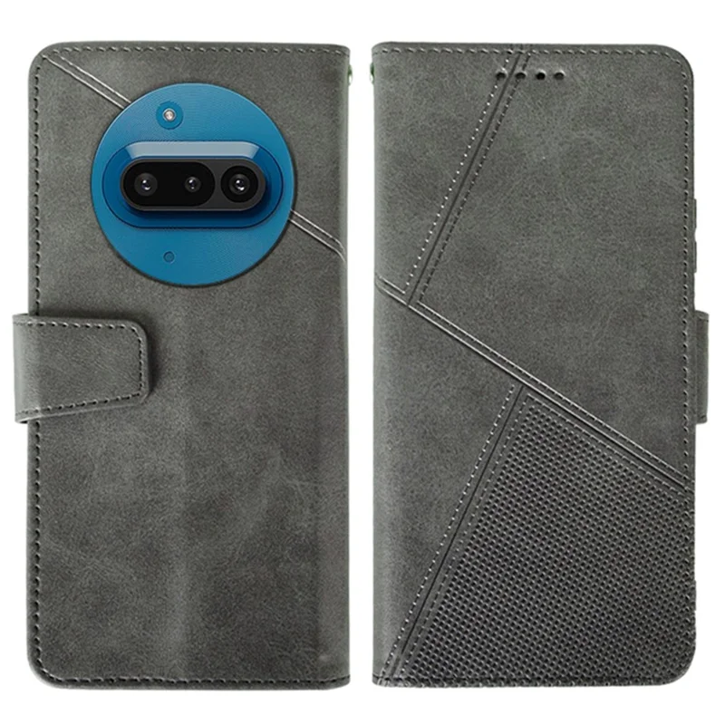 IDEWEI For Nothing Phone (3a) Case Leather Wallet Phone Cover Stand Calf Texture - Grey