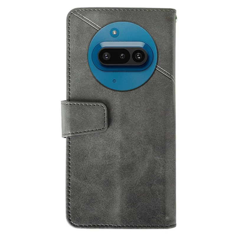 IDEWEI For Nothing Phone (3a) Case Leather Wallet Phone Cover Stand Calf Texture - Grey