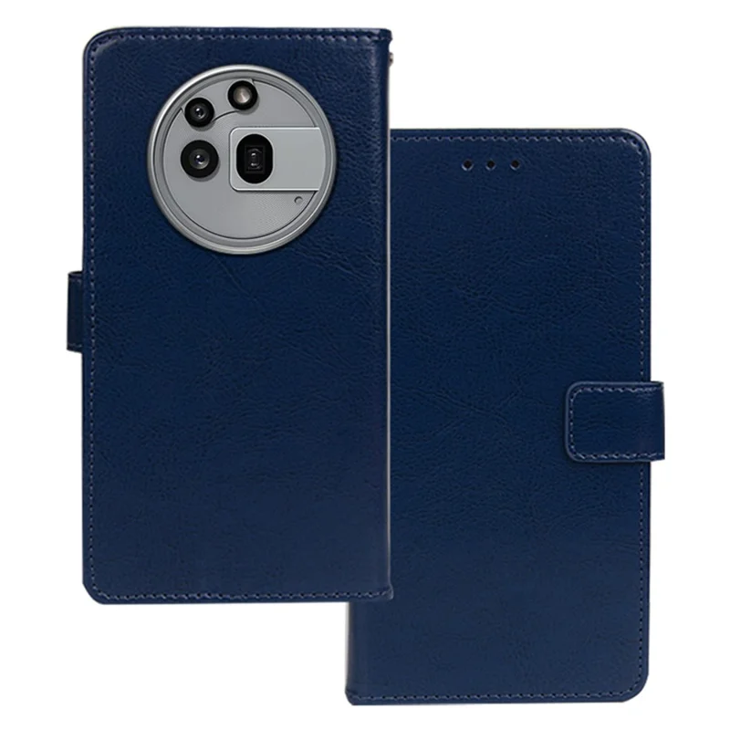 IDEWEI Per Niente Telefono (3a) Pro Custodia Portafoglio Custodia in Pelle Texture Cavallo Pazzo - Blu