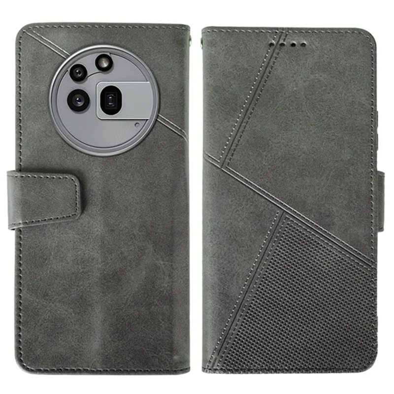 IDEWEI For Nothing Phone (3a) Pro Case Leather Wallet Phone Cover Stand Calf Texture - Grey
