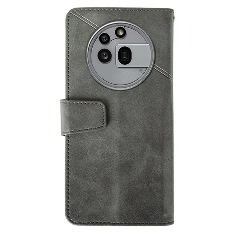 IDEWEI For Nothing Phone (3a) Pro Case Leather Wallet Phone Cover Stand Calf Texture - Grey