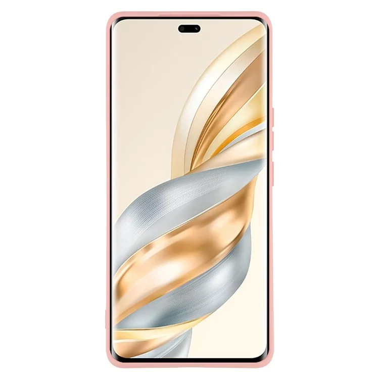 Capa para Honor X60 Pro 5G / X9c 5G em TPU Traseira Macia Anti-Riscos com Forro de Fibra - Rosa