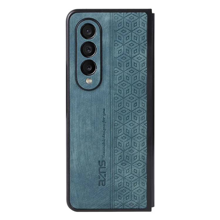 AZNS Чехол для Samsung Galaxy Z Fold4 5G с тисненым узором, покрытый ПУ-кожей, ТПУ противоударный задний чехол - зеленый