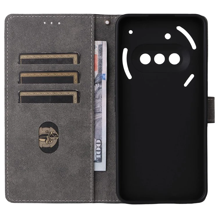 For Nothing Phone (3a) Case Wallet RFID Blocking PU Leather Cover Viewing Stand - Black