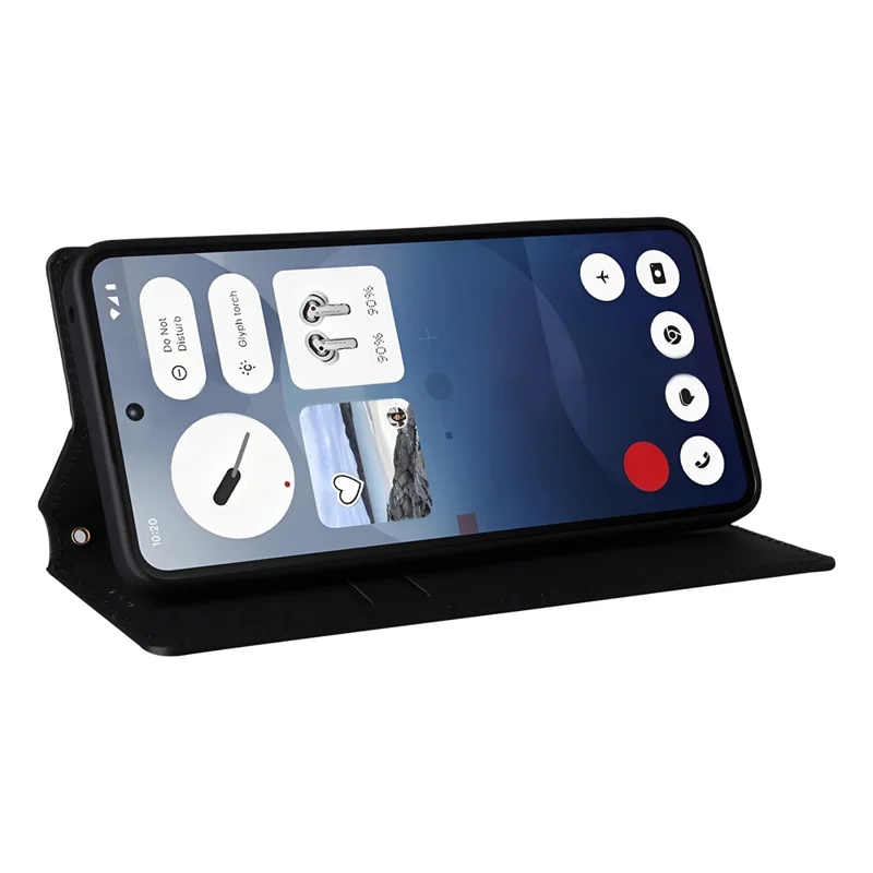 For Nothing Phone (3a) Case Wallet Rhombus Imprinted Leather Phone Cover - Black