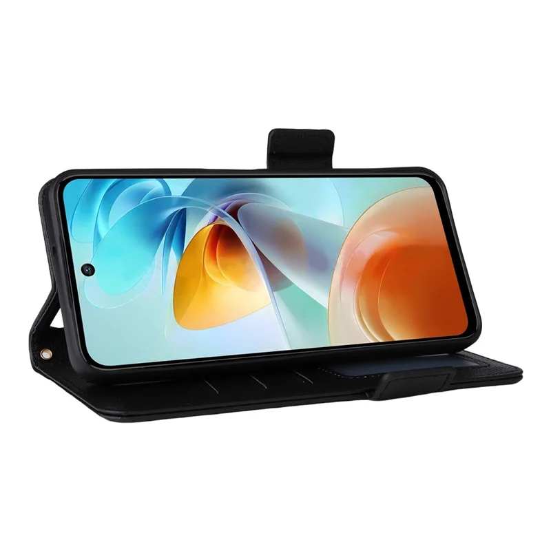 For ZTE nubia Music 2 Case with Wrist Strap Litchi Texture PU Leather Wallet Phone Cover - Black