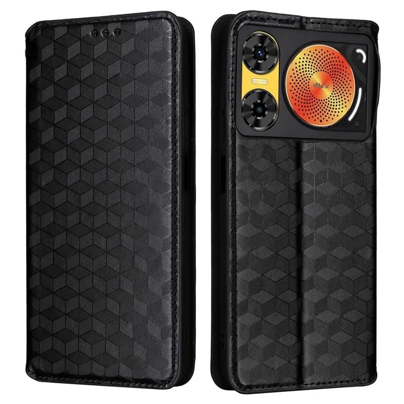 Étui Portefeuille pour ZTE nubia Music 2 en Cuir Imprimé Losange - Noir