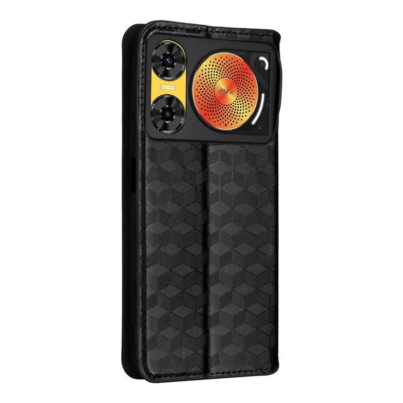 Étui Portefeuille pour ZTE nubia Music 2 en Cuir Imprimé Losange - Noir