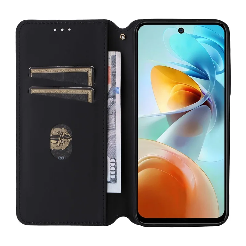 Étui Portefeuille pour ZTE nubia Music 2 en Cuir Imprimé Losange - Noir