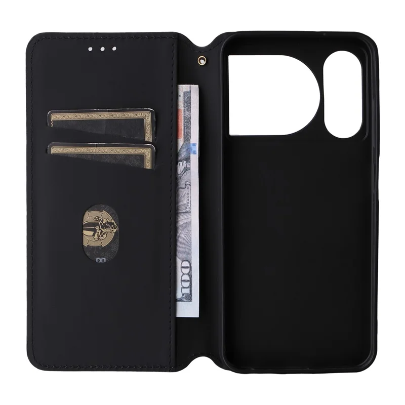 Étui Portefeuille pour ZTE nubia Music 2 en Cuir Imprimé Losange - Noir