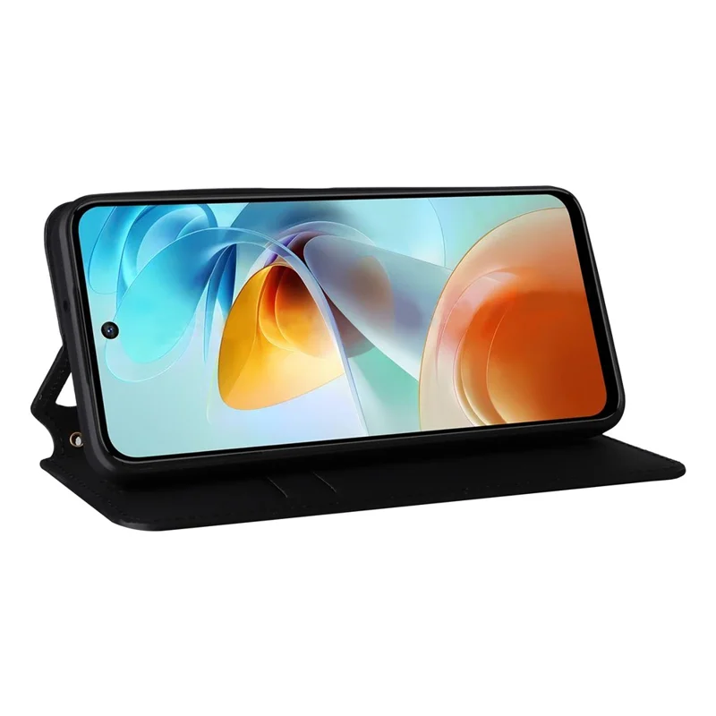 Étui Portefeuille pour ZTE nubia Music 2 en Cuir Imprimé Losange - Noir