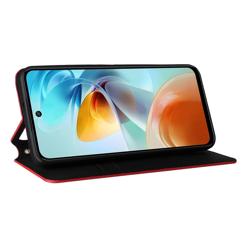 For ZTE nubia Music 2 Case Wallet Rhombus Imprinted Leather Phone Cover - Red