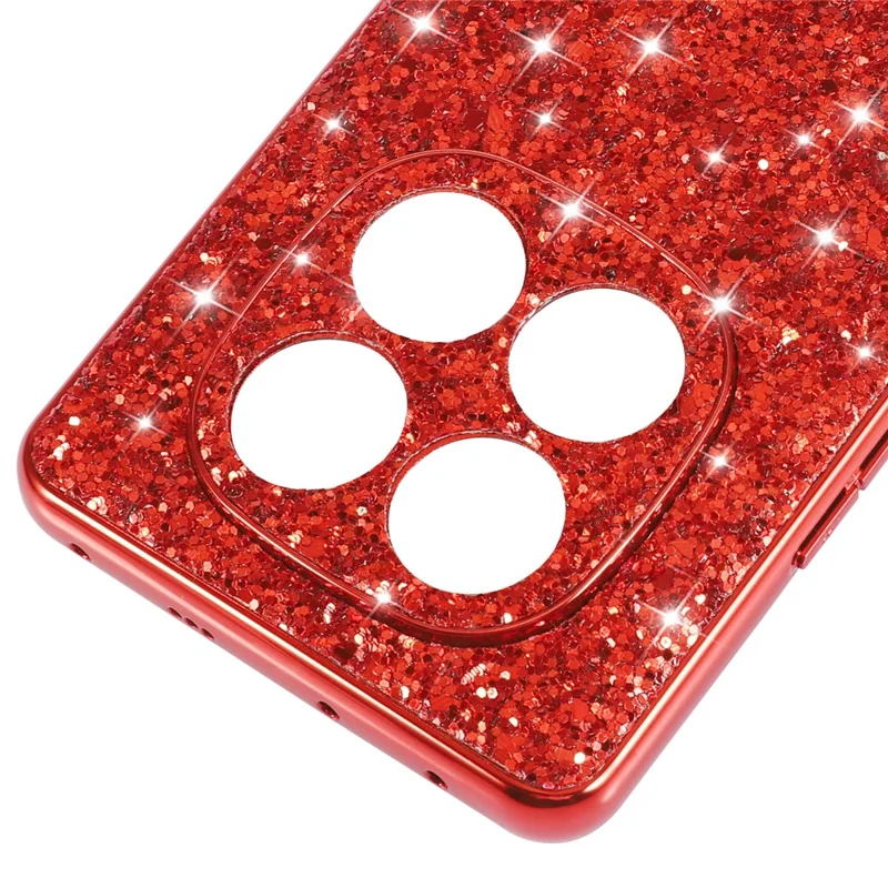 For Xiaomi Redmi Note 14 Pro 4G Case TPU + PC Sparkling Glitter Phone Back Cover - Red