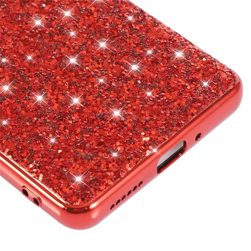 For Xiaomi Redmi Note 14 Pro 4G Case TPU + PC Sparkling Glitter Phone Back Cover - Red