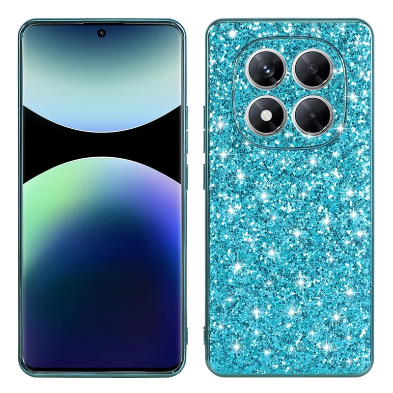 For Xiaomi Redmi Note 14 Pro 4G Case TPU + PC Sparkling Glitter Phone Back Cover - Blue