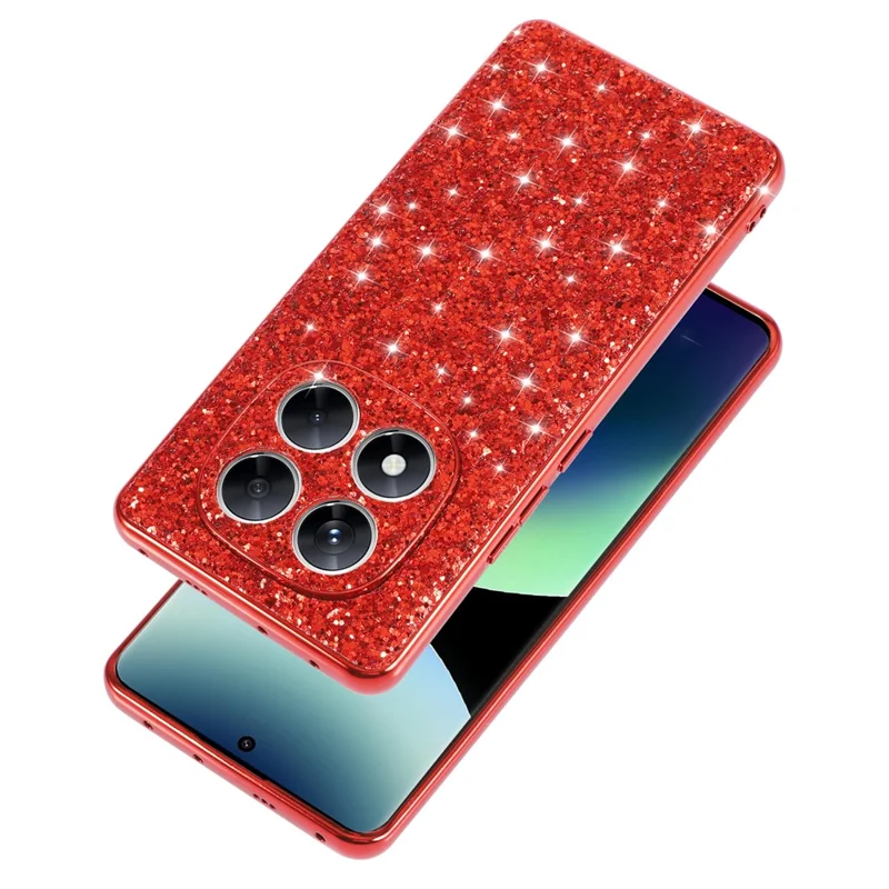 For Xiaomi Redmi Note 14 Pro 4G Case TPU + PC Sparkling Glitter Phone Back Cover - Blue