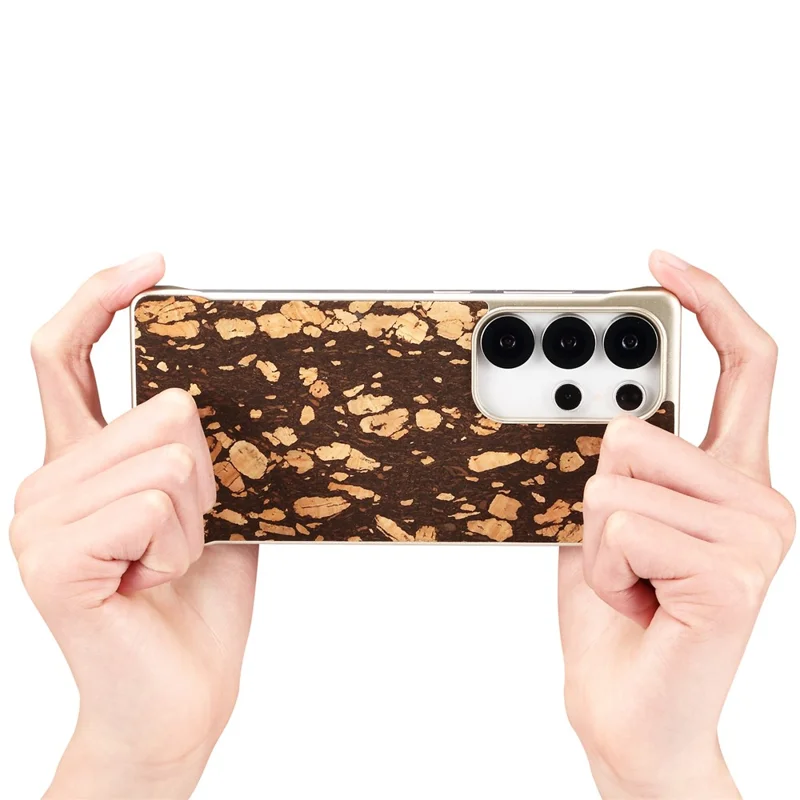 For Samsung Galaxy S25 Ultra Phone Magnetic Case Embossed Pattern PC Mobile Cover - Granule Black