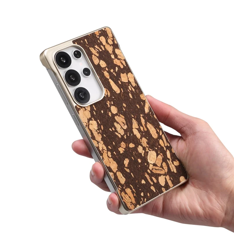 For Samsung Galaxy S25 Ultra Phone Magnetic Case Embossed Pattern PC Mobile Cover - Granule Black