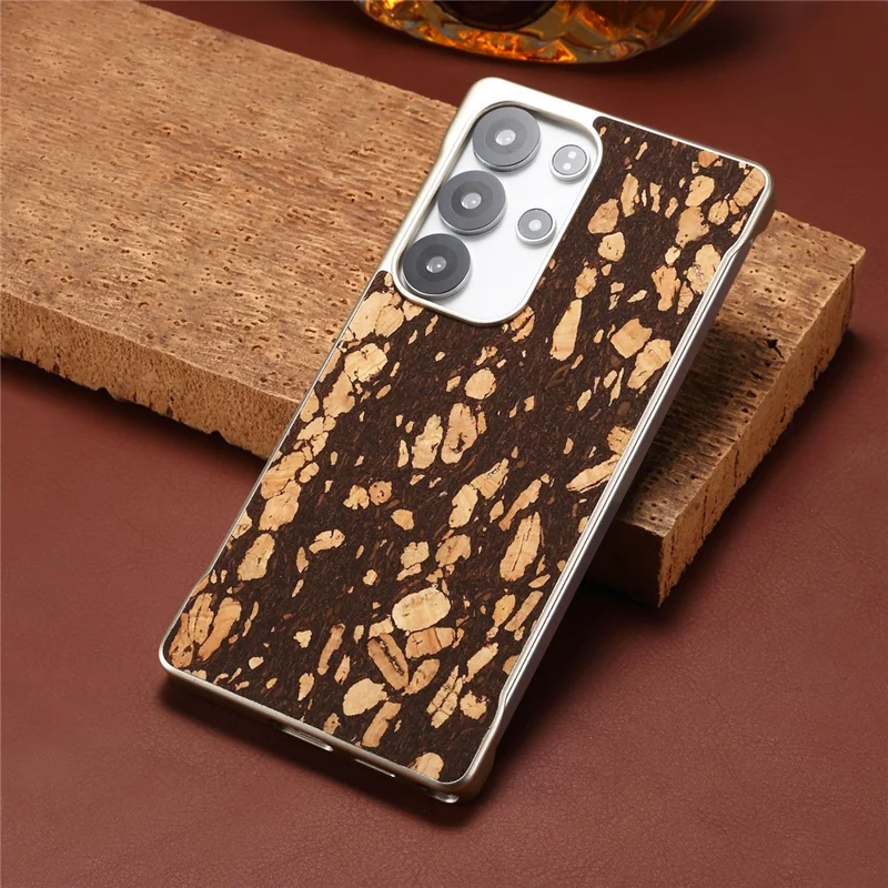For Samsung Galaxy S25 Ultra Phone Magnetic Case Embossed Pattern PC Mobile Cover - Granule Black