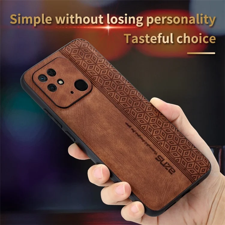 AZNS Für Xiaomi Redmi 10C 4G Rutschfeste Seitentelefon-Case mit bedrucktem Muster, PU-Leder beschichtetem TPU, kratzfeste Rückabdeckung - Schwarz