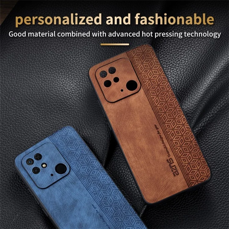 AZNS Für Xiaomi Redmi 10C 4G Rutschfeste Seitentelefon-Case mit bedrucktem Muster, PU-Leder beschichtetem TPU, kratzfeste Rückabdeckung - Schwarz