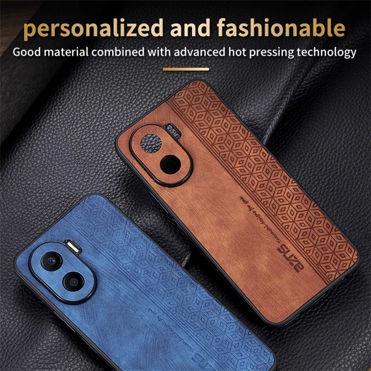 AZNS Impresso Pattern Phone Case Para Honra X40i 5g, Cobertura de Proteção à Prova de Choque TPU Revestida Com Couro Pu, PU - Castanho