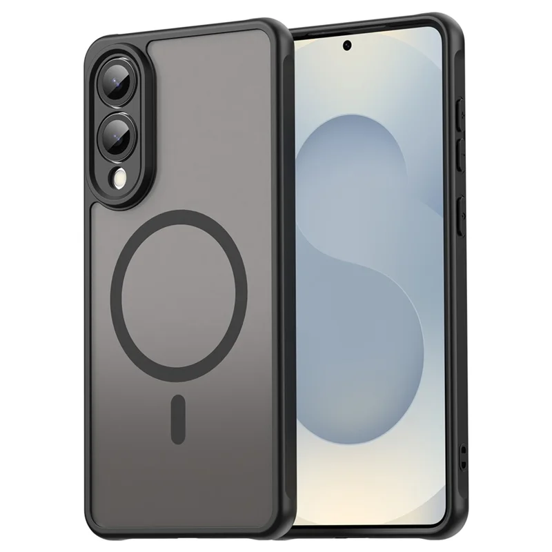 For Samsung Galaxy S25 Edge Magnetic Case Anti Drop PC + TPU Phone Cover - Black