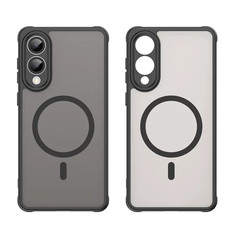 For Samsung Galaxy S25 Edge Magnetic Case Anti Drop PC + TPU Phone Cover - Black