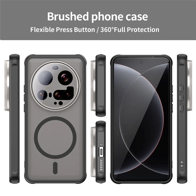 For Xiaomi 15 Ultra Magnetic Case Anti Drop PC + TPU Phone Cover - Black