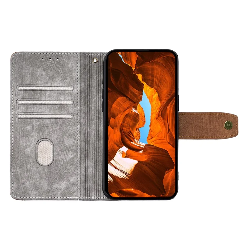 For TECNO Spark 30 4G Case RFID Blocking Color Splicing PU Leather Wallet Phone Cover - Grey