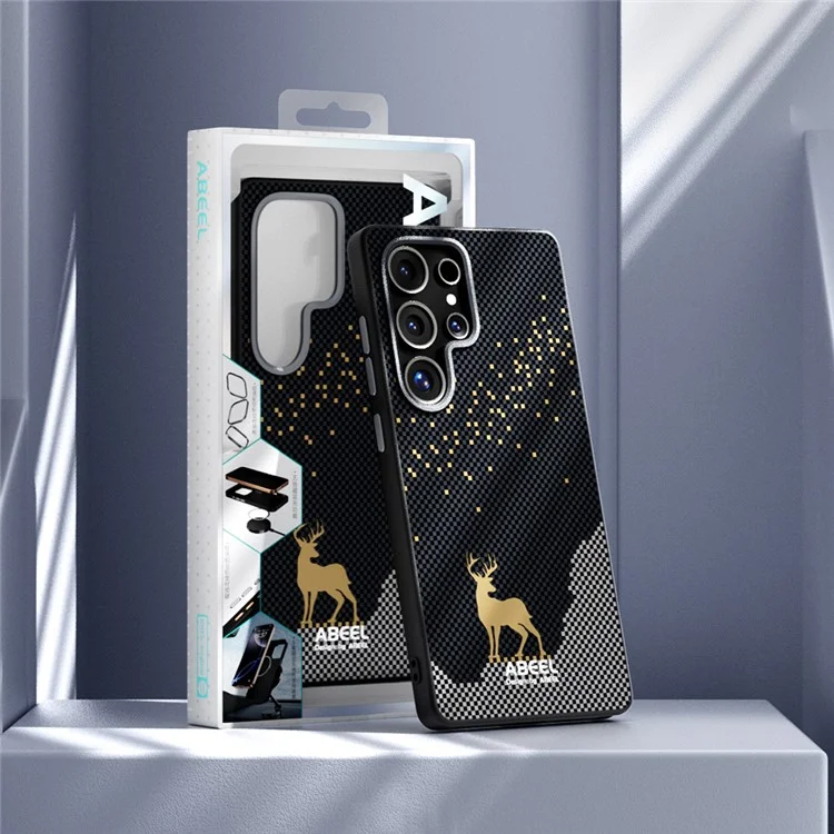 Funda para Samsung Galaxy S24 FE Compatible con MagSafe, Ultrafina de PC y TPU para Protección Trasera del Teléfono - Diseño de Ciervo