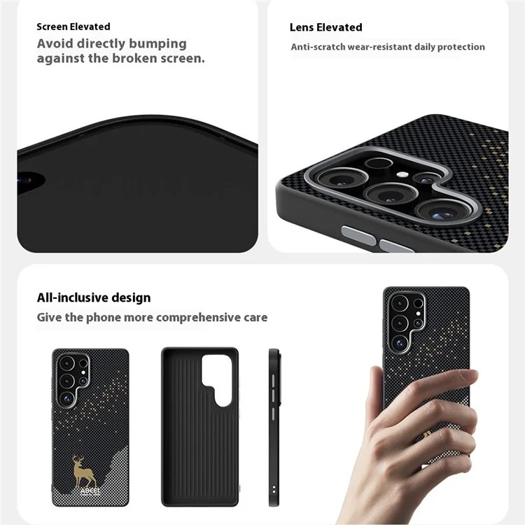 Funda para Samsung Galaxy S24 FE Compatible con MagSafe, Ultrafina de PC y TPU para Protección Trasera del Teléfono - Diseño de Ciervo