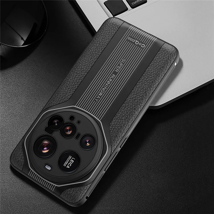 Q.COO Série Super Running 2 para Capa de Xiaomi 15 Ultra PU + TPU + Capa Traseira de Acrílico - Preto