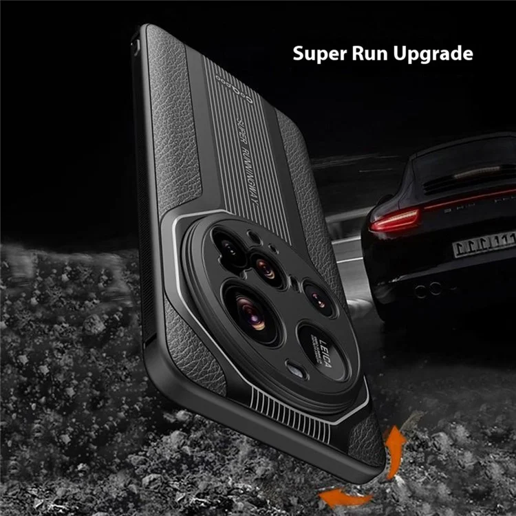 Q.COO Série Super Running 2 para Capa de Xiaomi 15 Ultra PU + TPU + Capa Traseira de Acrílico - Preto