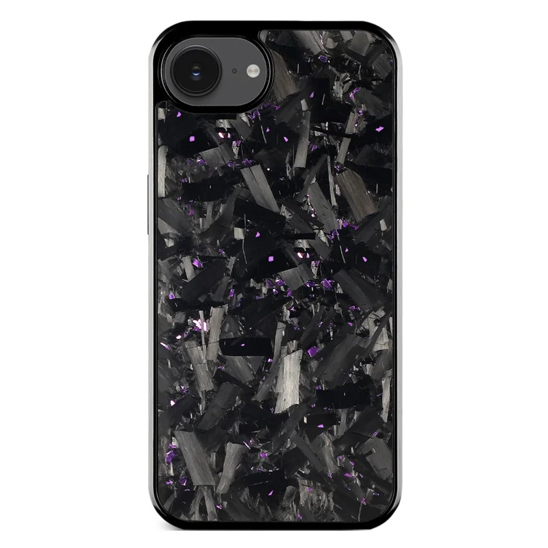 جراب لهاتف iPhone 16e بتصميم مزخرف كبير من ألياف الأراميد + غطاء هاتف من مادة TPU - أرجواني