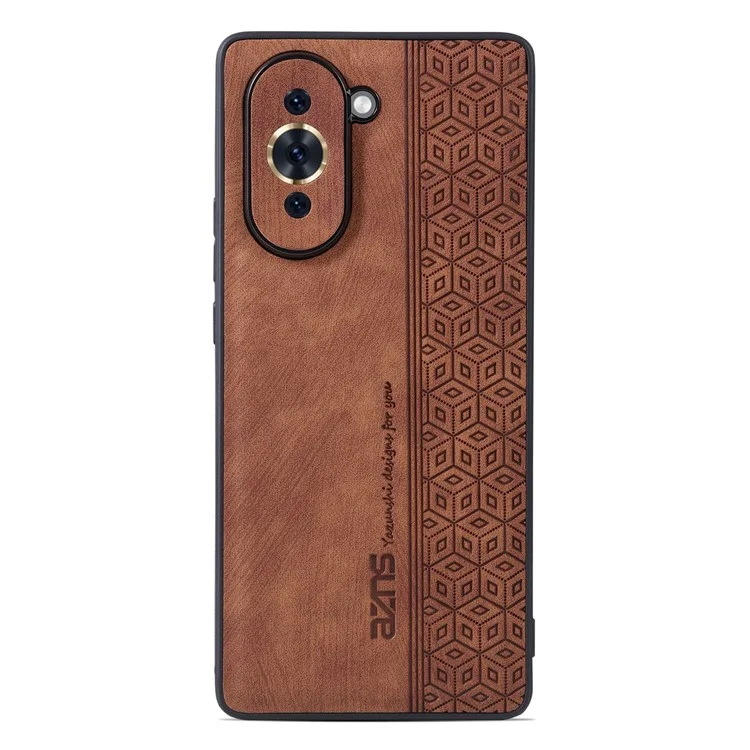 Couvercle TPU Enduit en Cuir AZNS Pour Huawei Nova 10 Pro 4G, Motif Imprimé Anti-slip Côté Bord du Bord Scratch Case de Téléphone - Brun