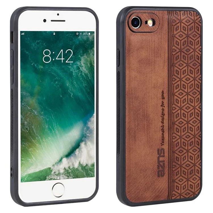 AZNS Para Iphone 7 / 8 4.7 Pulgadas / SE (2020) / SE (2022) Patrón Impreso Case de Teléfono PU Cuero Con Recubrimiento Con Recubrimiento de PU Recubierto TPU - Marrón