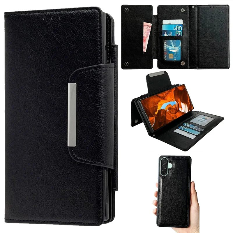 Funda para Samsung Galaxy A26 5G Desmontable de Cuero PU 2 en 1 Cartera Magnética para Móvil - Negro