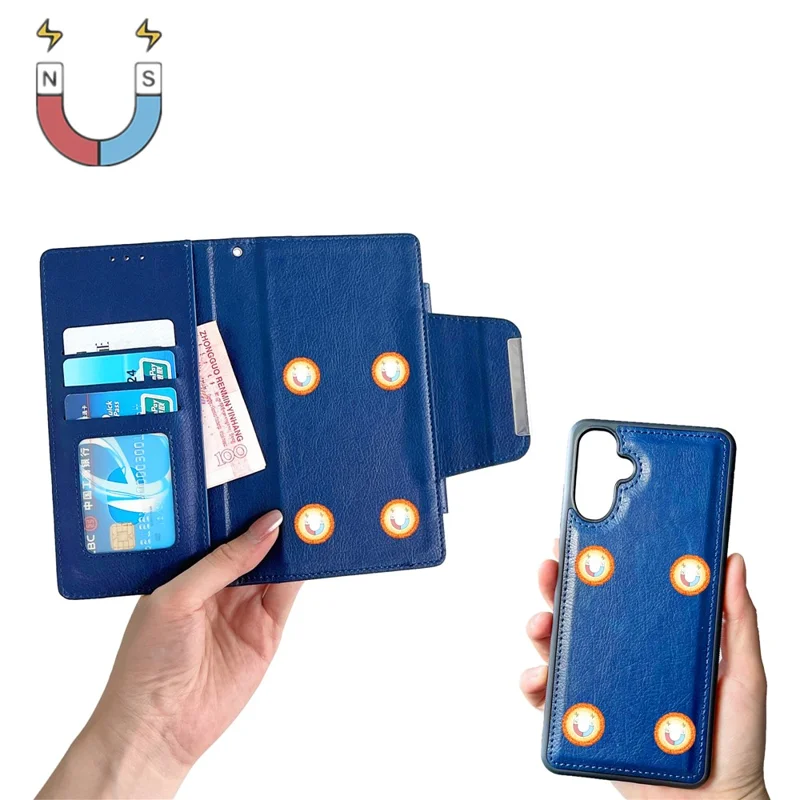 For Samsung Galaxy A36 5G Case Detachable PU Leather 2 in 1 Magnetic Wallet Phone Cover - Sapphire