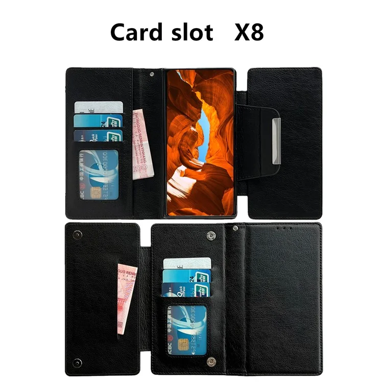 For Samsung Galaxy A56 5G Case Detachable PU Leather 2 in 1 Magnetic Wallet Phone Cover - Black